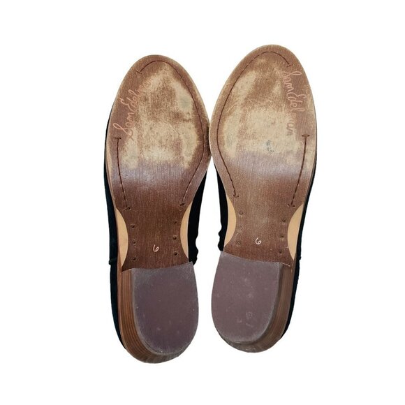 Sam Edelman Women's Petty Boots Sz 6 Black Suede Leather Bootie Block Heel Boho - Picture 7 of 10